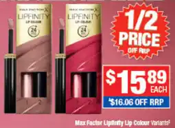 Direct Chemist Outlet Max Factor Lipfinity Lip Colour Variants offer