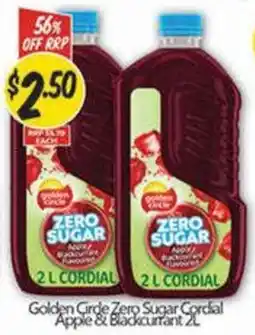 NQR Golden Circle Zero Sugar Cordial Apple & Blackcurrant offer