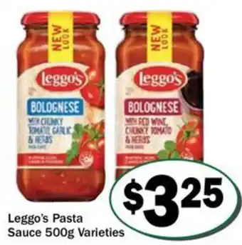 Leggo's Pasta Sauce 500g Varieties