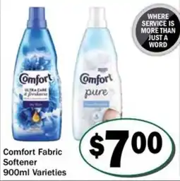Friendly Grocer Comfort Fabric Softener 900ml Varieties offer