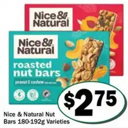 Friendly Grocer Nice & Natural Nut Bars Varieties offer