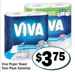 Friendly Grocer Viva Paper Towel Twin Pack Varieties offer