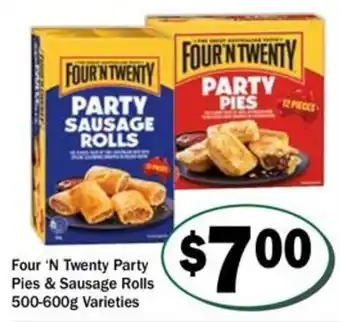 Four 'N Twenty Party Pies & Sausage Rolls Varieties