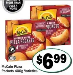 Friendly Grocer McCain Pizza Pockets 400g Varieties offer