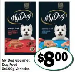 Friendly Grocer My Dog Gourmet Dog Food Varieties offer