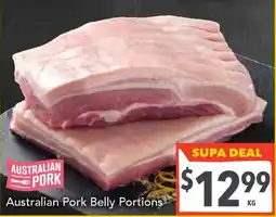 Supa Valu Australian Pork Belly Portions offer
