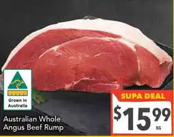 Supa Valu Australian Whole Angus Beef Rump offer