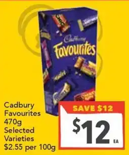Supa Valu Cadbury Favourites Selected Varieties offer