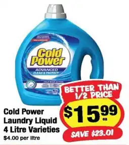 CORNETTS Cold Power Laundry Liquid 4 Litre Varieties offer