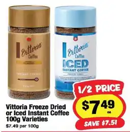CORNETTS Vittoria Freeze Dried or Iced Instant Coffee 100g Varieties offer