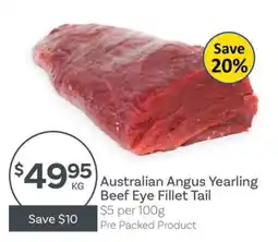 IGA Australian Angus Yearling Beef Eye Fillet Tail offer