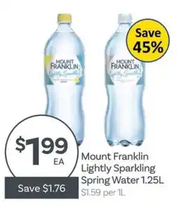 IGA Mount Franklin Lightly Sparkling Spring Water offer