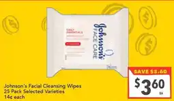 Supa Valu Johnson's Facial Cleansing Wipes offer