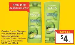 Supa Valu Garnier Fructis Shampoo or Conditioner offer