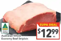 Supa Valu Australian Whole Economy Beef Striploin offer
