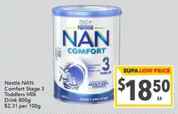 Supa Valu Nestlé NAN Comfort Stage 3 Toddlers Milk Drink offer
