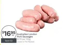 IGA Australian London Pork Sausages offer