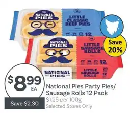 IGA National Pies Party Pies/Sausage Rolls offer