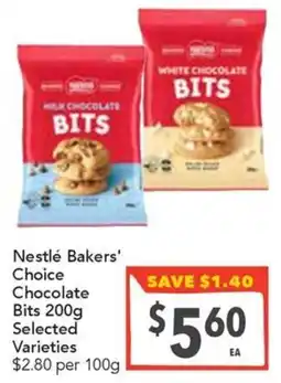 Supa Valu Nestlé Bakers' Choice Chocolate Bits offer