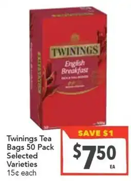 Supa Valu Twinings Tea Bags Selected Varieties offer