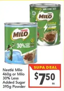 Supa Valu Nestlé Milo 30% Less Added Sugar Powder offer