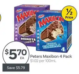 IGA Peters Maxibon 4 Pack offer
