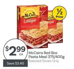 IGA McCains Red Box Pasta Meal offer