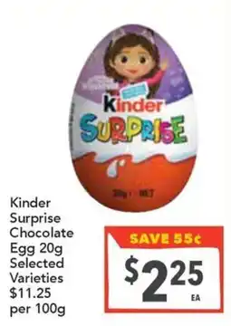 Supa Valu Kinder Surprise Chocolate Egg offer