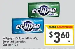 Supa Valu Wrigley's Eclipse Mints offer