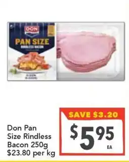 Supa Valu Don Pan Size Rindless Bacon offer