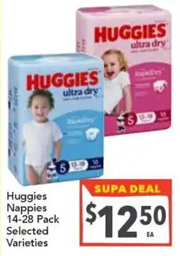 Supa Valu Huggies Nappies Selected Varieties offer