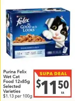 Supa Valu Purina Felix Wet Cat Food Selected Varieties offer