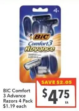 Supa Valu BIC Comfort 3 Advance Razors offer