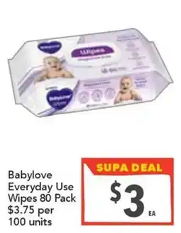 Supa Valu Babylove Everyday Use Wipes offer