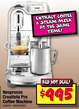 JB Hi-Fi Nespresso Creatista Pro Coffee Machine offer