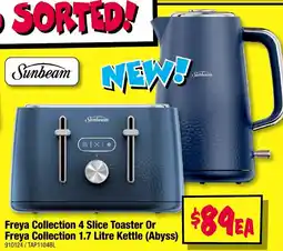 JB Hi-Fi Sunbeam Freya Collection 4 Slice Toaster Or Freya Collection 1.7 Litre Kettle (Abyss) offer