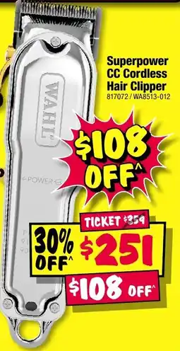 JB Hi-Fi Wahl Superpower CC Cordless Hair Clipper offer
