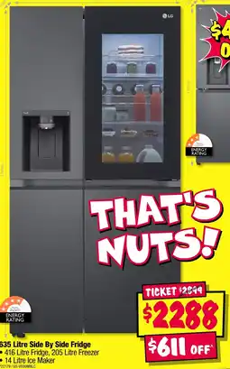 JB Hi-Fi LG 635 Litre Side By Side Fridge offer