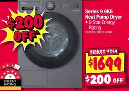 JB Hi-Fi LG Series 9 9KG Heat Pump Dryer offer
