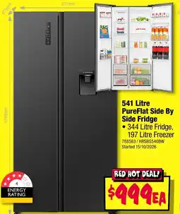 JB Hi-Fi 541 Litre PureFlat Side By Side Fridge offer