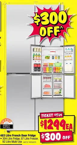 JB Hi-Fi 483 Litre French Door Fridge offer