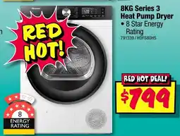 JB Hi-Fi Hisense 8KG Series 3 Heat Pump Dryer offer