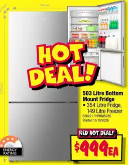 JB Hi-Fi 503 Litre Bottom Mount Fridge offer