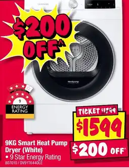 JB Hi-Fi 9KG Smart Heat Pump Dryer (White) offer