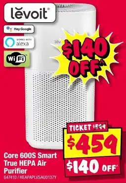 JB Hi-Fi Levoit Core 600S Smart True HEPA Air Purifier offer