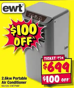 JB Hi-Fi ewt 2.6kw Portable Air Conditioner offer