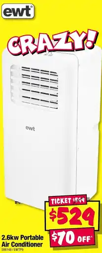 JB Hi-Fi ewt 2.6kw Portable Air Conditioner offer