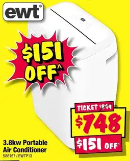 JB Hi-Fi ewt 3.8kw Portable Air Conditioner offer