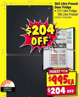 JB Hi-Fi 503 Litre French Door Fridge offer