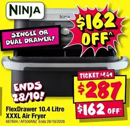JB Hi-Fi Ninja FlexDrawer 10.4 Litre XXXL Air Fryer offer